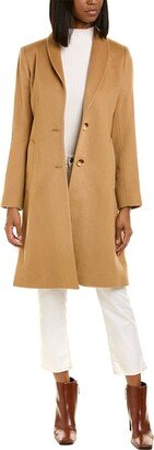 Sofiacashmere Shawl Collar Wool & Cashmere-Blend Coat-AA