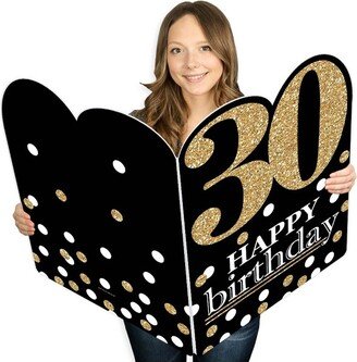 Big Dot of Happiness Adult 30th Birthday - Gold - Happy Birthday Giant Greeting Card - Big Shaped Jumborific Card