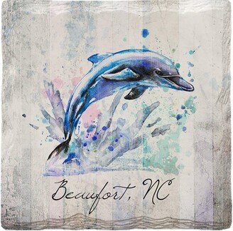 Beaufort, Nc Watercolor Dolphin Drinking Coaster Set