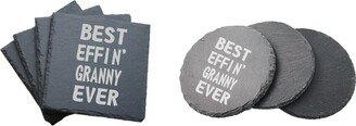 Funny Granny Coaster Set Engraved - Best Effin Ever Slate Or Wood Mothers Day, Christmas Gift