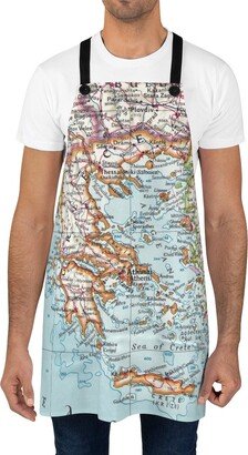 Greece Map Apron - Father's Day Gift Housewarming Bbq