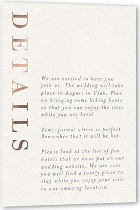 Enclosure Cards: Gleaming Gathering Wedding Enclosure Card, Beige, Rose Gold Foil, Personalized Foil Cardstock, Square