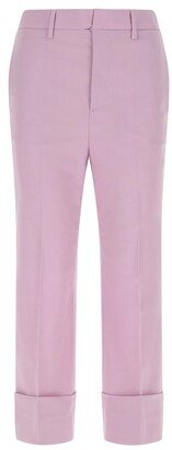 Turn-Up Hem Cropped Pants-AA