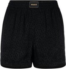 Pyjama shorts with jacquard-woven stacked logos