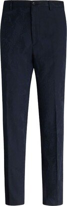 Jacquard Slim-Cut Cropped Trousers