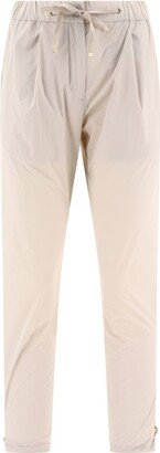 Logo-Plaque Drawstring Tapered Trousers-AB