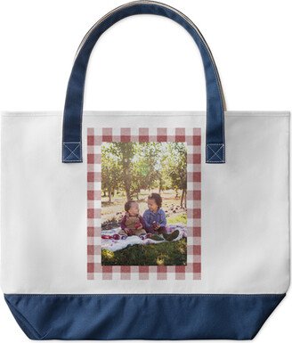 Large Tote Bags: Border Gallery Of One Large Tote, Navy, Photo Personalization, Large Tote, Multicolor