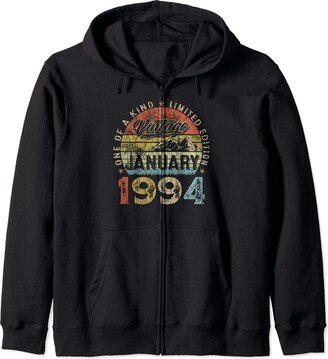 Generic Awesome Since January 1994 Vintage Gifts Men's 30th Birthday Zip Hoodie