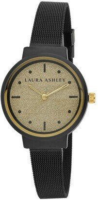 Spray Black Mesh Powered Glitz Dial Watch