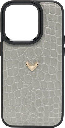 x Velante crocodile-effect iPhone 14 pro case