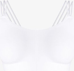 weaty Betty Womens White Oh o oft coop-neck tretch-woven Yoga bra