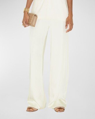 Jane Wide-Leg Pleated Trousers