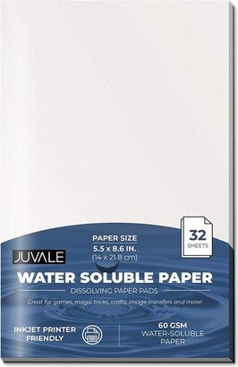 Juvale Spy Paper Dissolving Notepad - 5.5 x 8.5 in. 32 Sheets Water Soluble Disappearing Writing Paper for Magic Tricks, Kids Games, White