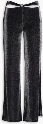 Adora metallic stretch-jersey wide-leg pants