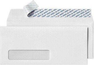 Peel & Seel Self Seal #10 Window Envelope 4 1/2 x 9 1/2 White 50/Pack (75761-50)