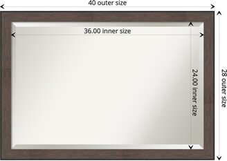 Beveled Wood Bathroom Wall Mirror - Outline Brown Frame - Outline Brown