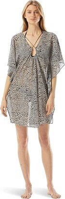 Abstract Animal Chain Caftan (Bone) Women's Swimwear