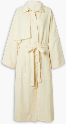 Natural World oversized wool-twill trench coat