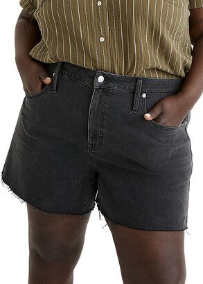 Curvy High Rise Denim Shorts