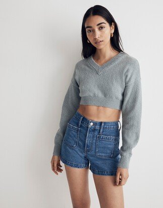 Patch-Pocket Denim Shorts in Earlwood Wash