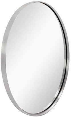 ANDY STAR Modern 22 x 30 Inch Oval Wall Hanging Bathroom Mirror, Brushed Silver - 14.3