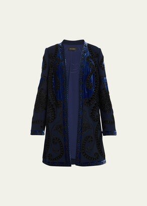 Merti Beaded Open-Front Coat