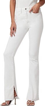 The Hi Honey High Rise Bootcut Slit Hem Jeans in White