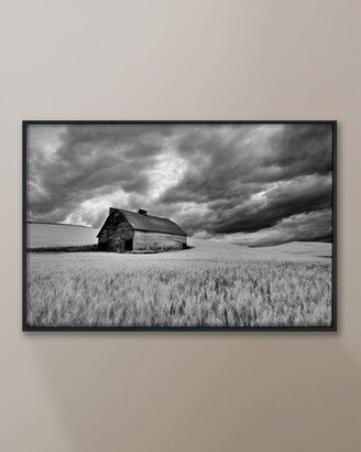 Grand Image Home Barn in the Wheat Field with Approaching Storm Photo