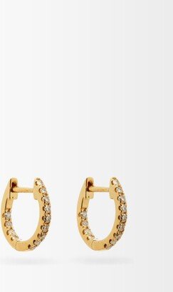 Diamond & 18kt Gold Hoop Earrings