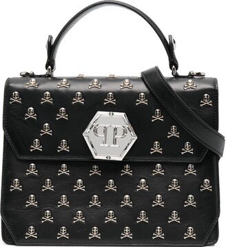 Skull Bones leather tote bag