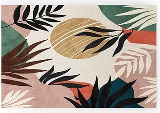 Marta Barragan Camarasa Modern tropical sunrise G Small Looped Vinyl Welcome Mat