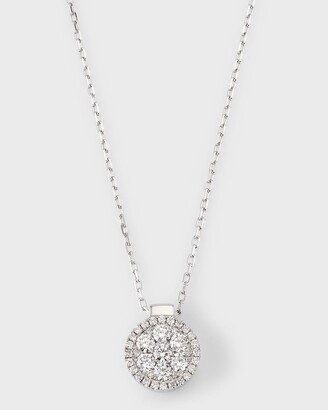 18k Firenze II Round Diamond Cluster Pendant Necklace