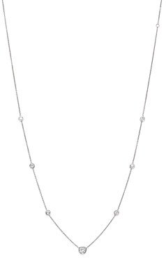 Diamond Station Necklace in 18K White Gold, 1.0 ct. t.w.