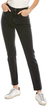 Lara Black Acid Wash High-Rise Slim Stovepipe Jean