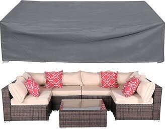 Patio Furniture Covers Fits for 12 Seats Rectangular Outdoor Table - 126x64x28