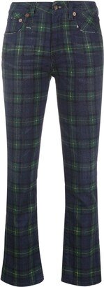 Tartan-Check Slim-Fit Jeans