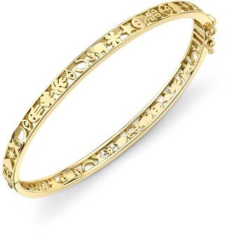 Pure Open Icon Gold & Diamond Hinge Bangle