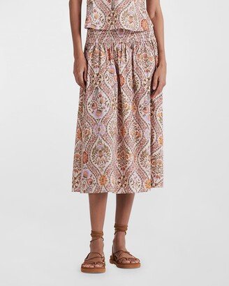 Madani Smocked Midi Skirt