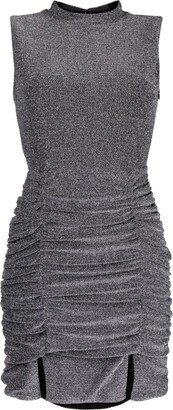 Draped-Design Sleeveless Dress