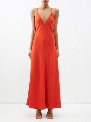 V-neck Crepe Gown