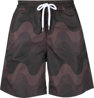 Abstract-Print Swim Shorts-AC