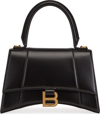 Hourglass Small Shiny Leather Top-Handle Bag