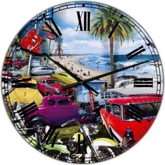 Designart Surfside Motor Court 1 Oversized Modern Wall Clock - 36 x 28 x 1