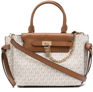 Monogram-Print Leather Satchel