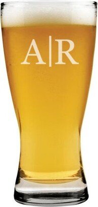 Monogram Initials Line Beer Glass Pilsner Stein Mug Custom Personalized Engraved Gift