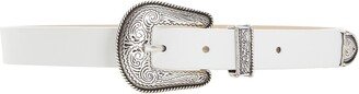 Leather Western Belt Belt White