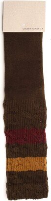 Brown Ribbed Socks-AA