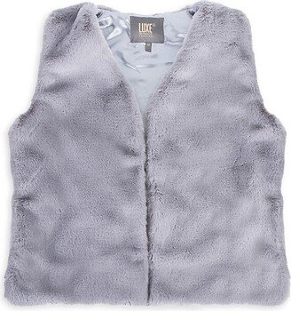 Luxe Faux Fur Faux Fur Open Front Vest