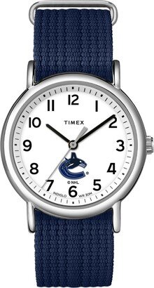 Unisex Weekender 38mm Watch - Vancouver Canucks with Slip-Thru Single Layer Strap