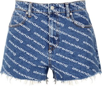 Alexander Wang Bite Logo-print Denim Shorts-AA